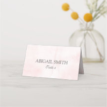 Elégante Aquarelle rose pâle Mariage Cartes de Pla