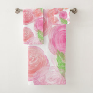 Élégante aquarelle rose Roses Motif floral