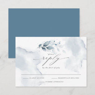 Elégante aquarelle RSVP Foliage Dusty Blue