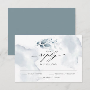 Elégante aquarelle RSVP Foliage Dusty Turquoise
