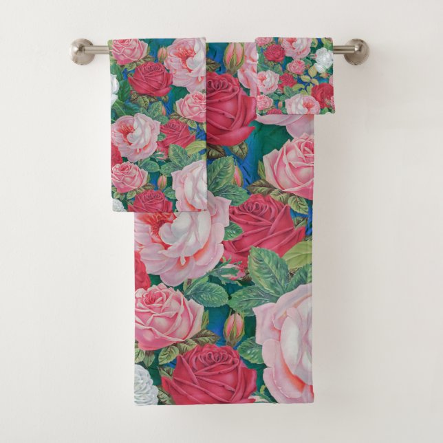 Elégante aquarelle victorienne rose et rouge| (En situation)