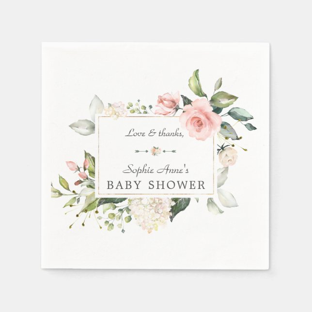 Elegante Aquarellfarbe Rosa Blume Kinderdusche Serviette (Vorderseite)