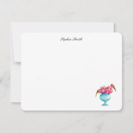 Elegante Aquarellfarbe Rosen Florenflatter Dankeskarte