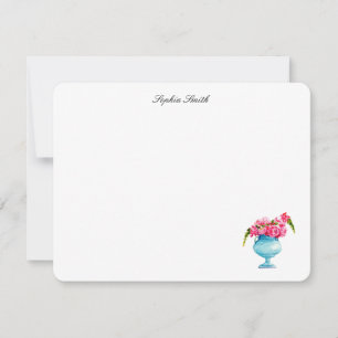 Elegante Aquarellfarbe Rosen Florenflatter Dankeskarte