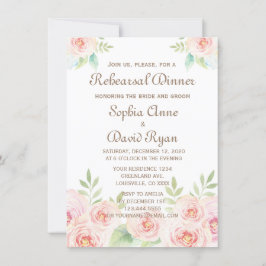 Elegante Aquarellfarben Blume Einladung Hochzeit