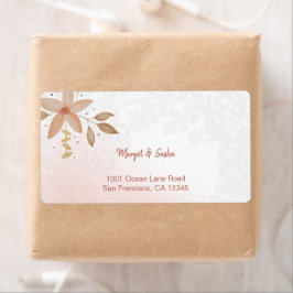 Elegante Aquarellfarben Blume Mit Monogramm Spitze