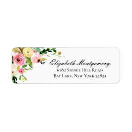 Elegante Aquarellfarben-Blume Rücksendeadresse