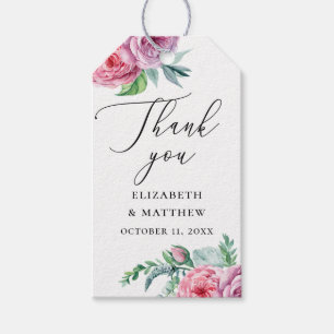Elegante Aquarellfarben Boho Blumenhochzeit vielen Geschenkanhänger