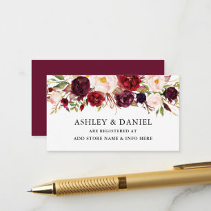 Elegante Aquarellfarben - Burgundy-Register Begleitkarte