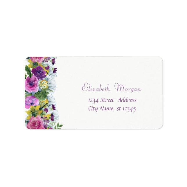Elegante Aquarellfarben, Chic Adressaufkleber (Vorne)