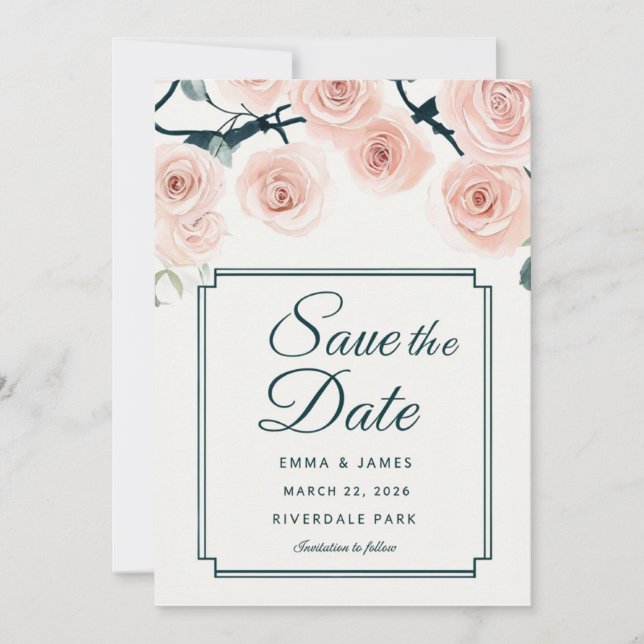 Elegante Aquarellfarben - Einladung (Vorderseite)