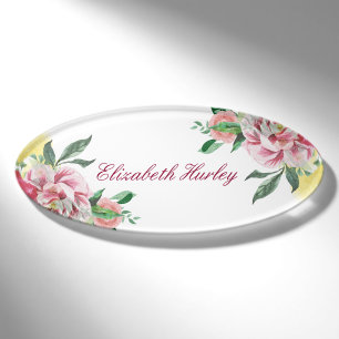 Elegante Aquarellfarben - Florenname Namenschild