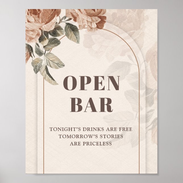 Elegante Aquarellfarben Kupfer Blume Salbei offen  Poster (Vorne)