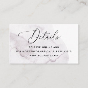 Elegante Aquarellfarben lila QR-Hochzeitsdetails Begleitkarte