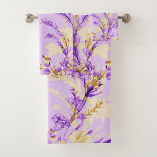 Elegante Aquarellfarben mit blumengeschmückter Opt Badhandtuch Set