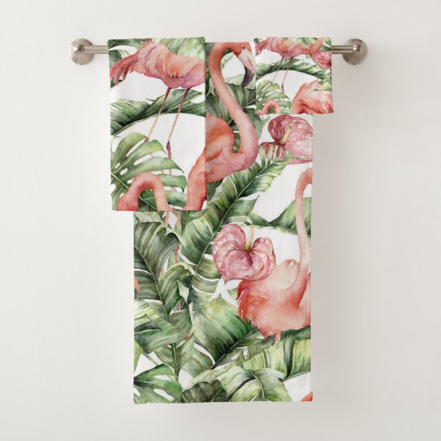 Elegante Aquarellfarben mit blumengeschmückter Opt Badhandtuch Set (Insitu)