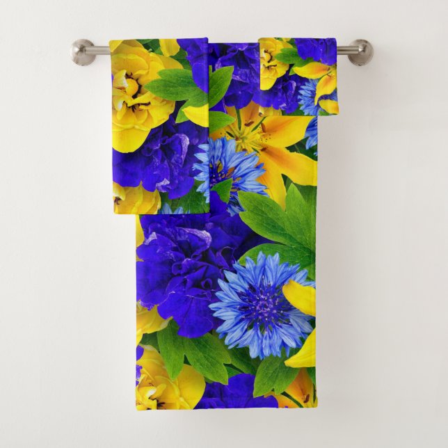 Elegante Aquarellfarben mit blumengeschmückter Opt Badhandtuch Set (Insitu)