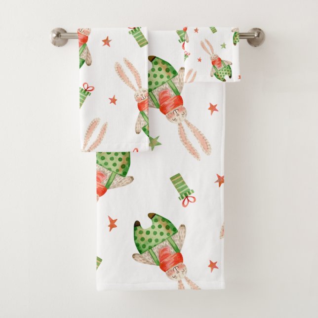 Elegante Aquarellfarben mit blumengeschmückter Opt Badhandtuch Set (Insitu)