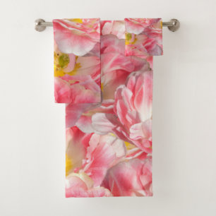 Elegante Aquarellfarben mit blumengeschmückter Opt Badhandtuch Set
