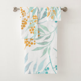 Elegante Aquarellfarben mit blumengeschmückter Opt Badhandtuch Set