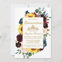 Elegante Aquarellfarben Mixed Floral Quinceanera G