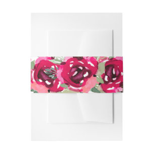 Elegante Aquarellfarben Rosa Blume Einladungsbanderole