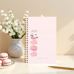 Elegante Aquarellfarben Rosa Französischer Macaron Planer