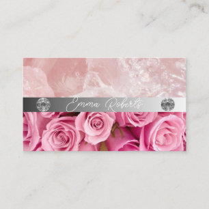Elegante Aquarellfarben Rose Rosa Visitenkarte