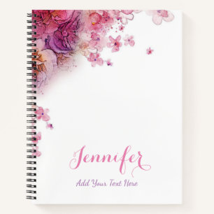 Elegante Aquarellfarben Rose Vorlage Moderne Blume Notizbuch
