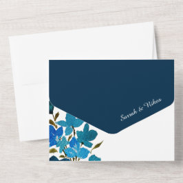 Elegante Aquarellfarben-Wildblume All In One Einladung