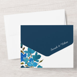 Elegante Aquarellfarben-Wildblume All In One Einladung