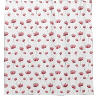 Elegante Aquarellfarben-Wildblume Duschvorhang