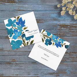 Elegante Aquarellfarben Wildblumen Flat Dankeschön Dankeskarte