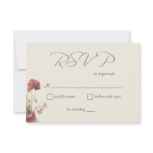 Elegante Aquarellfarben-Wildblumen Hochzeit-RSVP-K