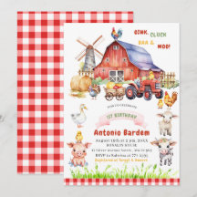 Elegante Aquarellfarm 1. Geburtstag