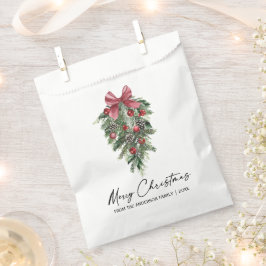 Elegante Aquarellkiefern Kalligraphie Weihnachten Geschenktütchen