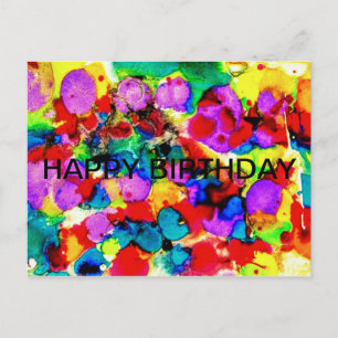 Elegante Aquarellmalerei Glücklicher Geburtstag Postkarte