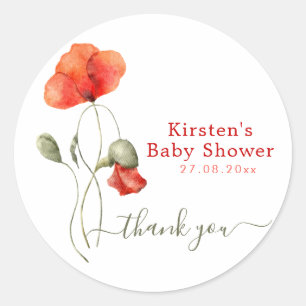 Elegante Aquarellpfeifen - Kinderdusche Vielen Dan Runder Aufkleber