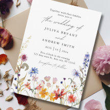 Elegante Aquarellschrift Wildblume Hochzeit