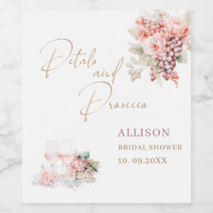 Elegante Aquarelltäler und Bridal-Show in Prosecco Weinetikett