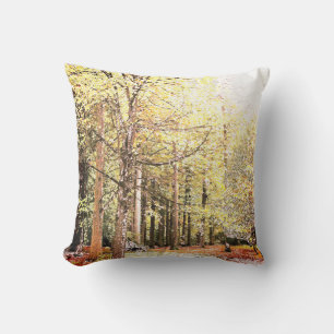 Elegante Aquarellwälder im Herbst Kissen