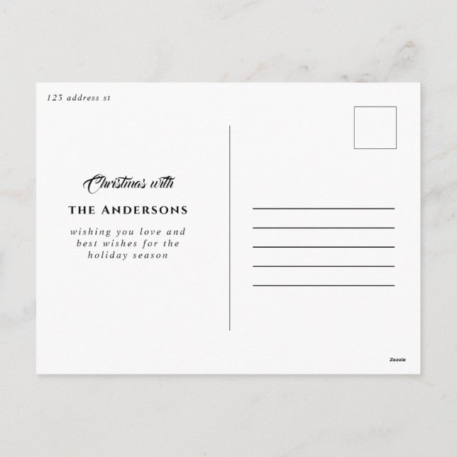 Elegante Aquarellweiden mit Feiertagen h Feiertagspostkarte (Rückseite)