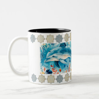 Elegante Arabesque Tile Pattern Tasse" Zweifarbige Tasse