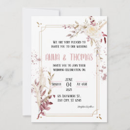 Elegante Arboreal Hochzeit Einladung