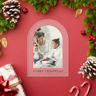 Elegante Arch 1 Foto Frohe Weihnachten Grußkarte Acryleinladungen