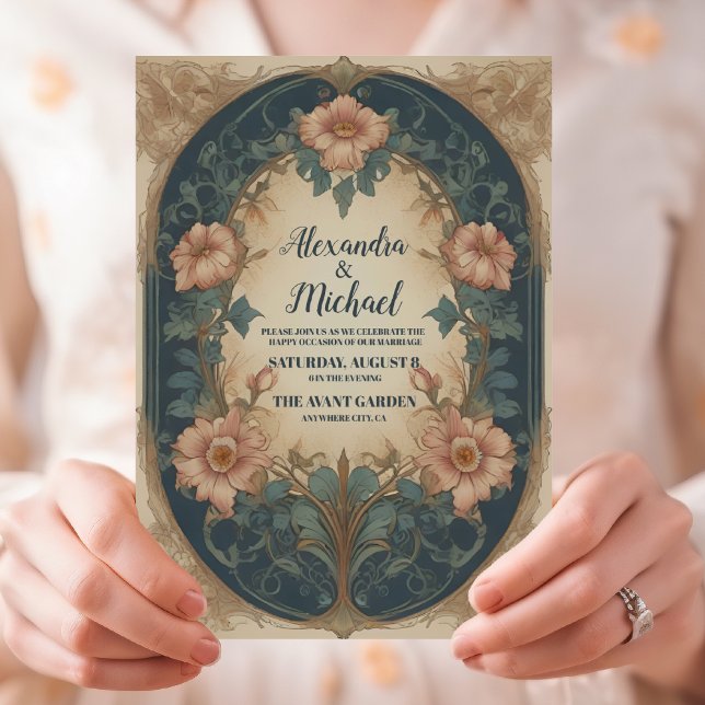 Elegante Arch Art Nouveau Hochzeit Einladung (Von Creator hochgeladen)