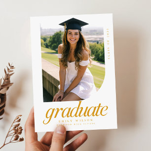 Elegante Arch-Foto-Abschlussfeier-Einladung Postkarte