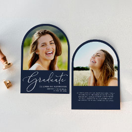 Elegante Arch Foto Blaue Abschluss Ankündigung