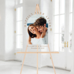Elegante Arch Foto Gold Hochzeit Willkommen Acrylschild