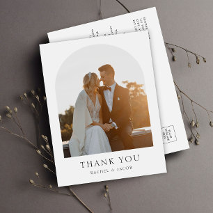 Elegante Arch Foto Hochzeits-Dankeschön Postkarte